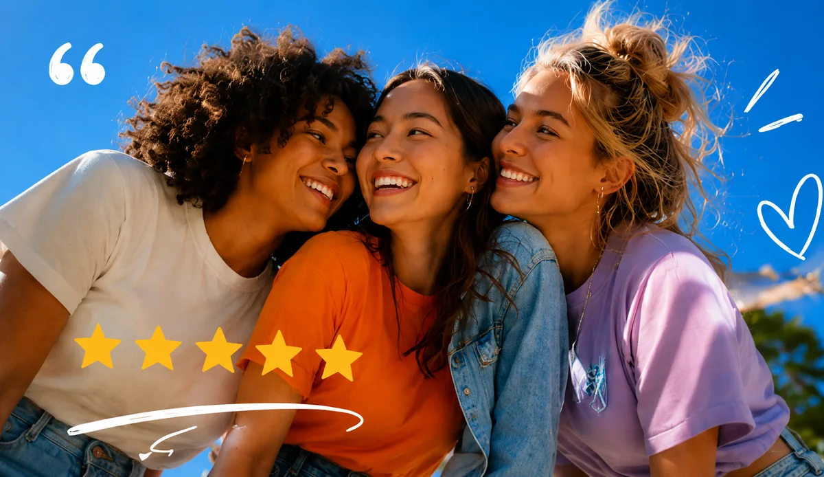 Happy students review image